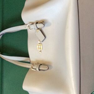 Coach Cream Satchel with Metallic Accents